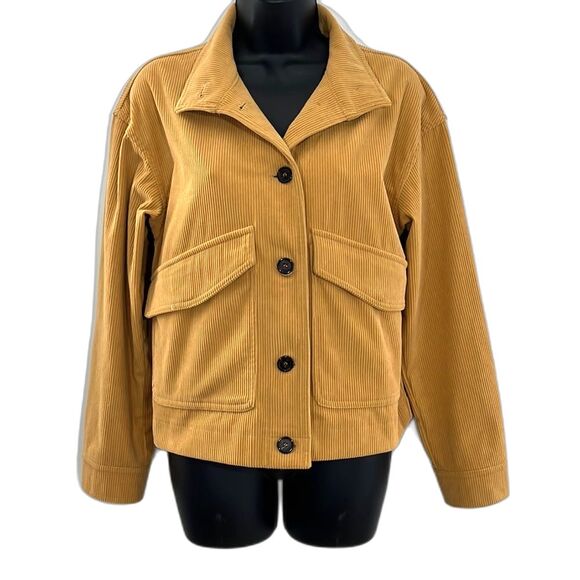 Avec Les Filles Corduroy Shacket Jacket Mustard Yellow Size Xsmall - Picture 1 of 9